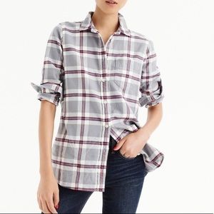 J.CREW Classic FitBoy Gray Plaid Button Down Shirt